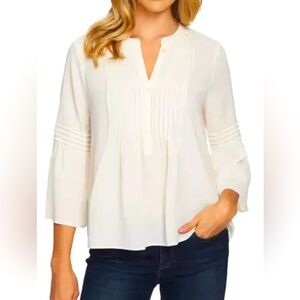 CeCe pintuck ruffle sleeve blouse